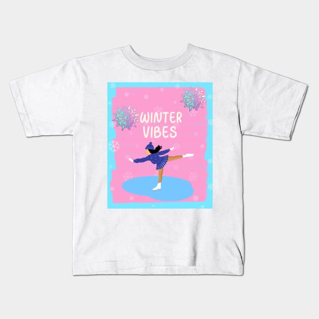 ICE Skater Winter Vibes Kids T-Shirt by SartorisArt1